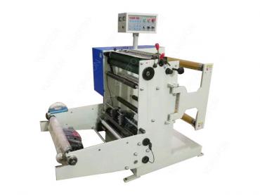 Straw paper slitting and rewinding machine